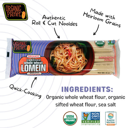 Product image of ORGANIC PLANET Whole Wheat Lo Mein Asian Stir-Fry Noodles 8 oz 8 oz Pack of 1