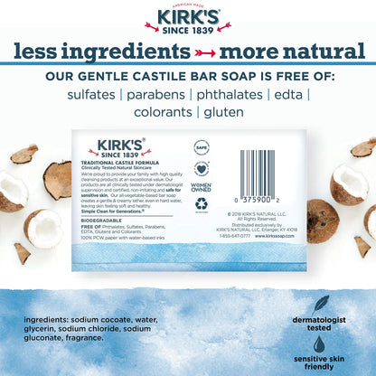 Product image of Kirk's Original Coco Castile Bar Soap Fresh Scent 4 oz 4 oz Pack of 24