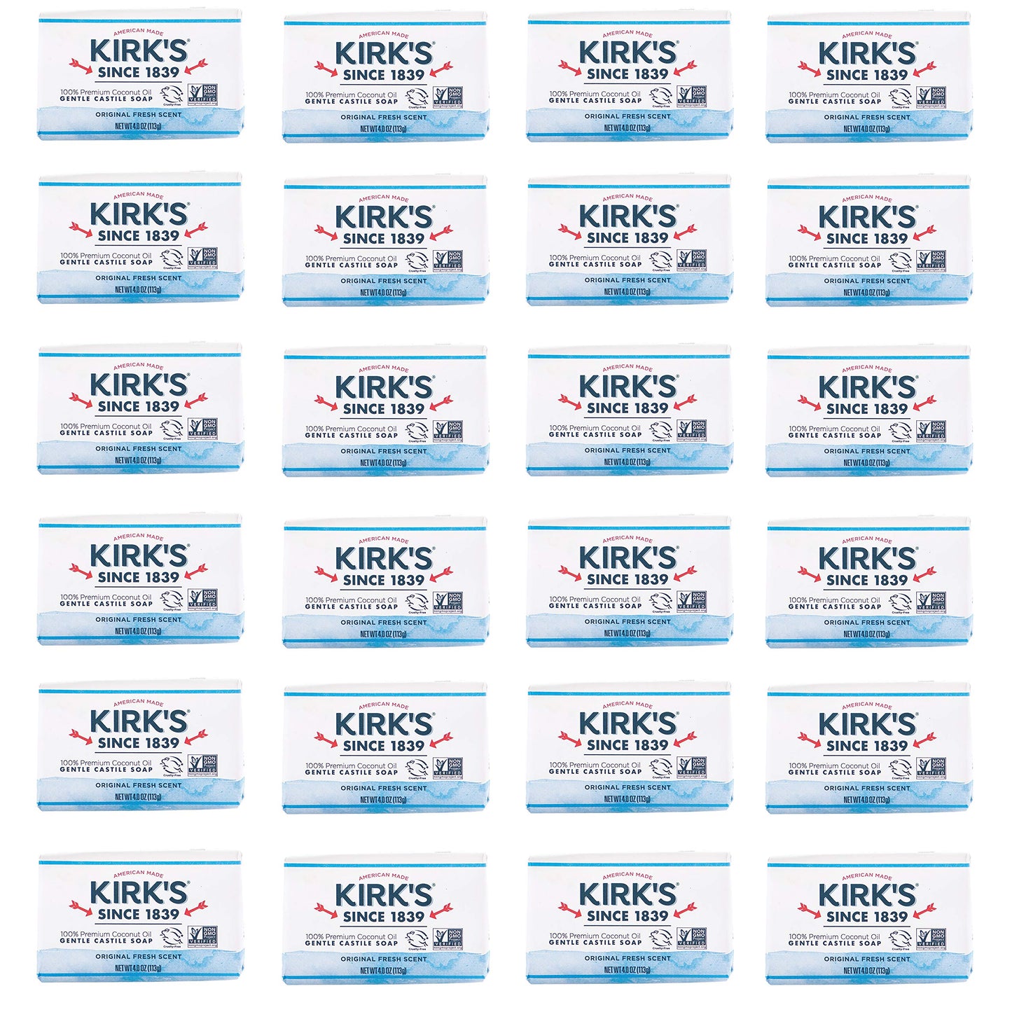 Product image of Kirk's Original Coco Castile Bar Soap Fresh Scent 4 oz 4 oz Pack of 24