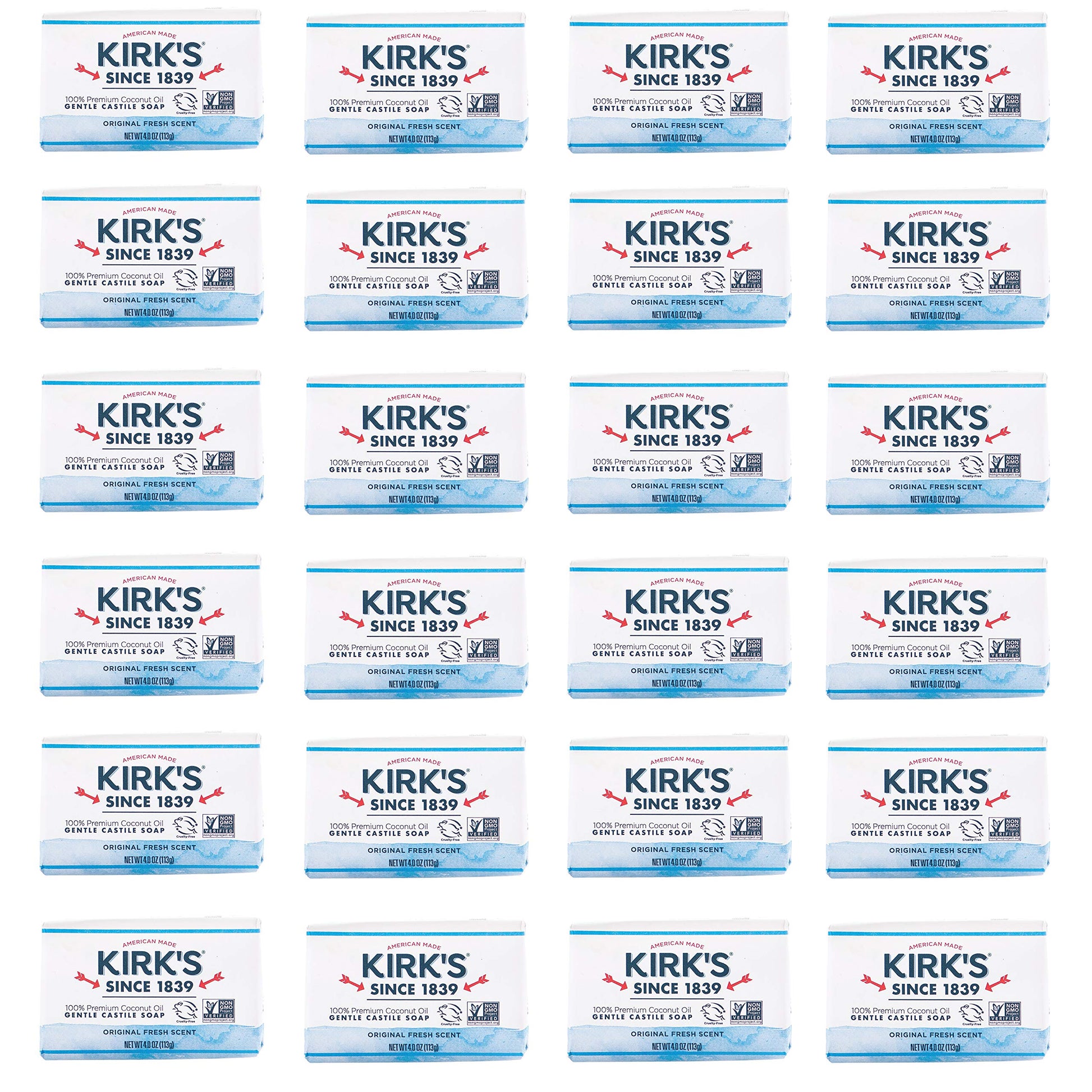 Product image of Kirk's Original Coco Castile Bar Soap Fresh Scent 4 oz 4 oz Pack of 24