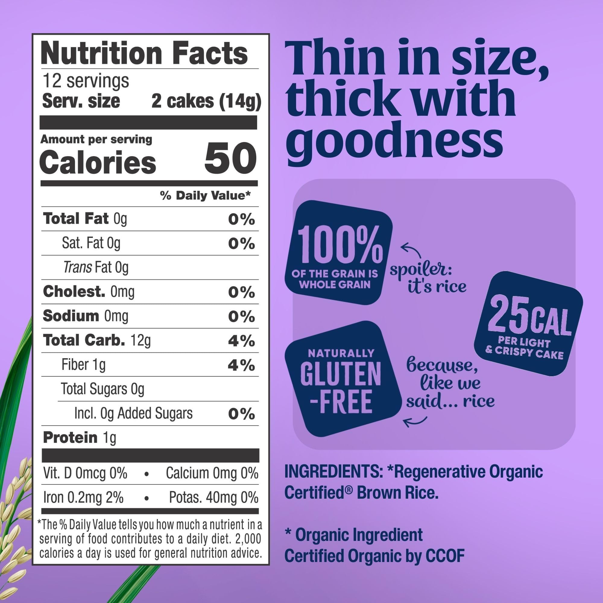 Product image of Lundberg Organic Thin Stackers Salt-Free Gluten-Free Vegan Kosher USDA Certified Organic Non-GMO Verified