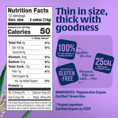 Product image of Lundberg Organic Thin Stackers Salt-Free Gluten-Free Vegan Kosher USDA Certified Organic Non-GMO Verified