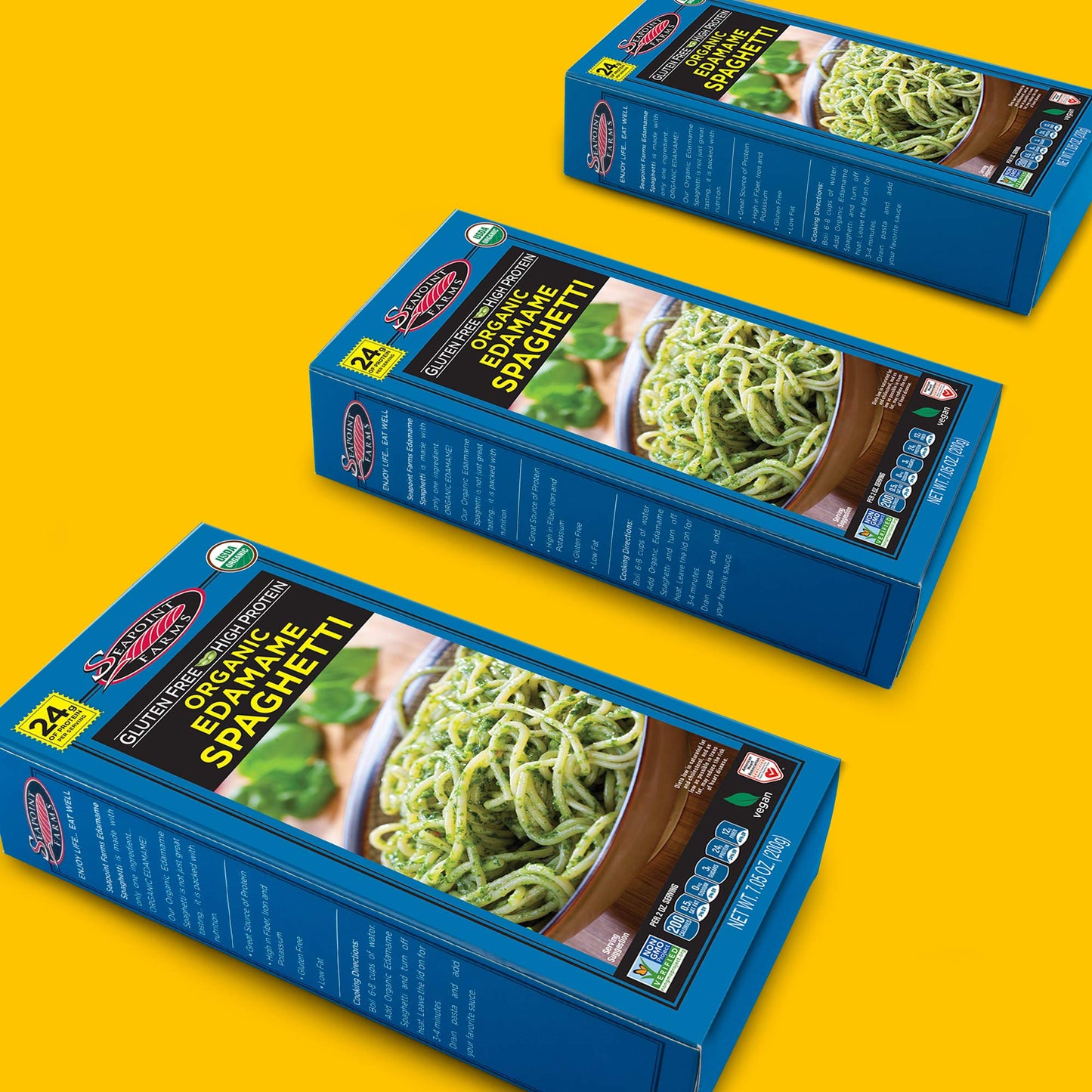 Product image of SEAPOINT FARMS Organic Edamame Spaghetti Healthy Gluten-Free Noodles Pack of 12