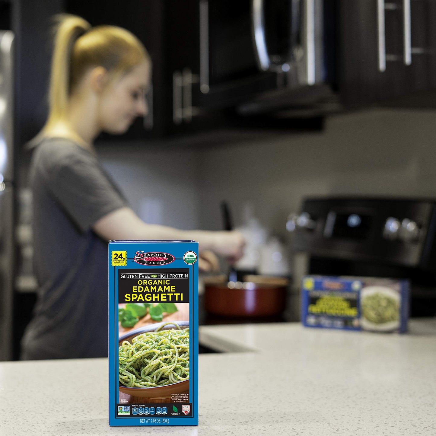 Product image of SEAPOINT FARMS Organic Edamame Spaghetti Healthy Gluten-Free Noodles Pack of 12