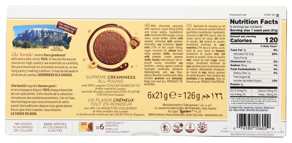 Product image of Loacker Tortina Original Chocolate Wafer Cookies 4.4 oz 4.4 oz