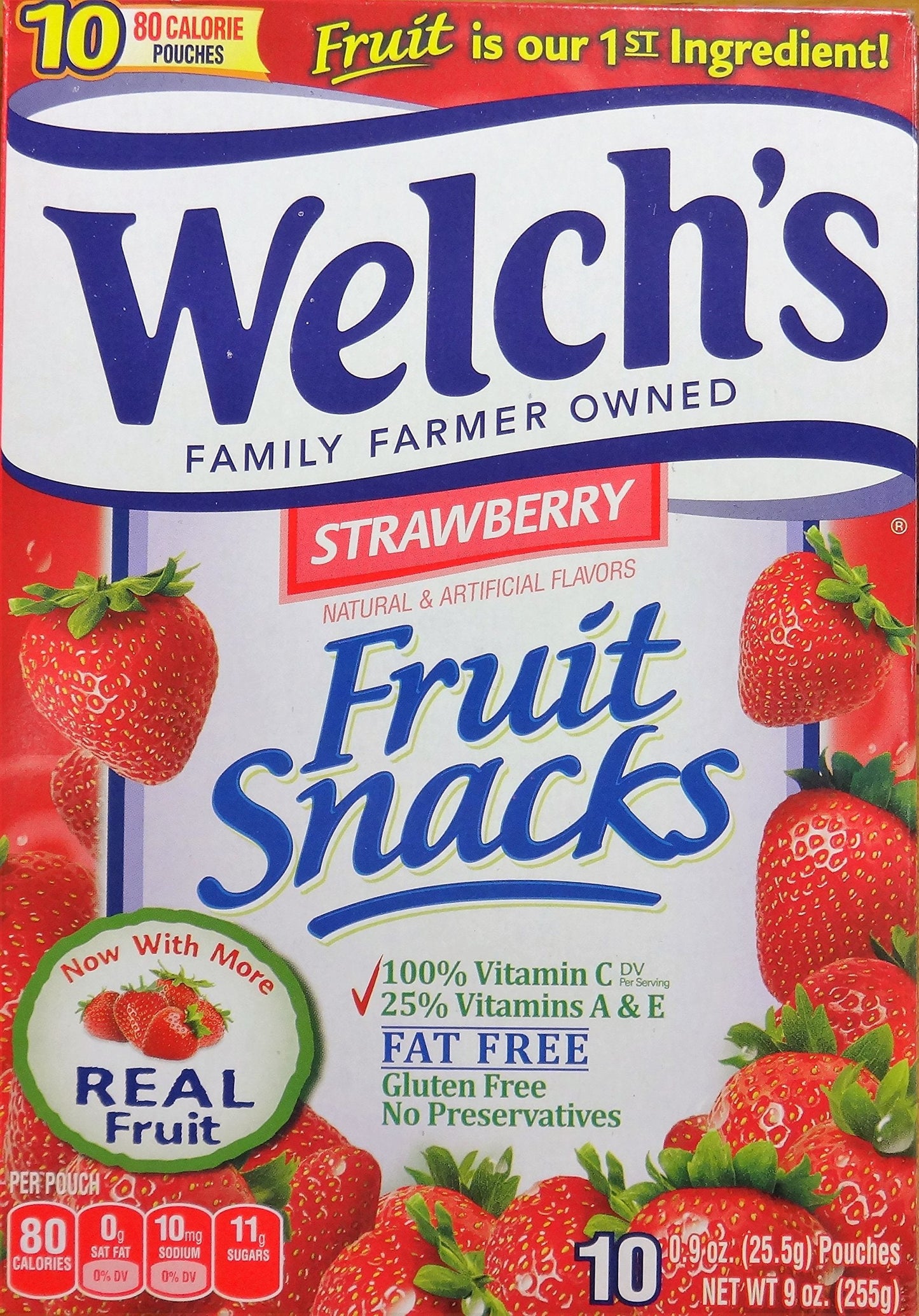 Product image of Welch's Strawberry Flavor Fruit Snacks 10 Pouches