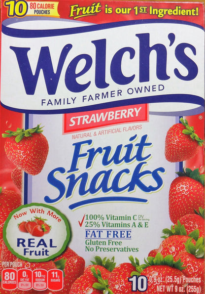 Product image of Welch's Strawberry Flavor Fruit Snacks 10 Pouches