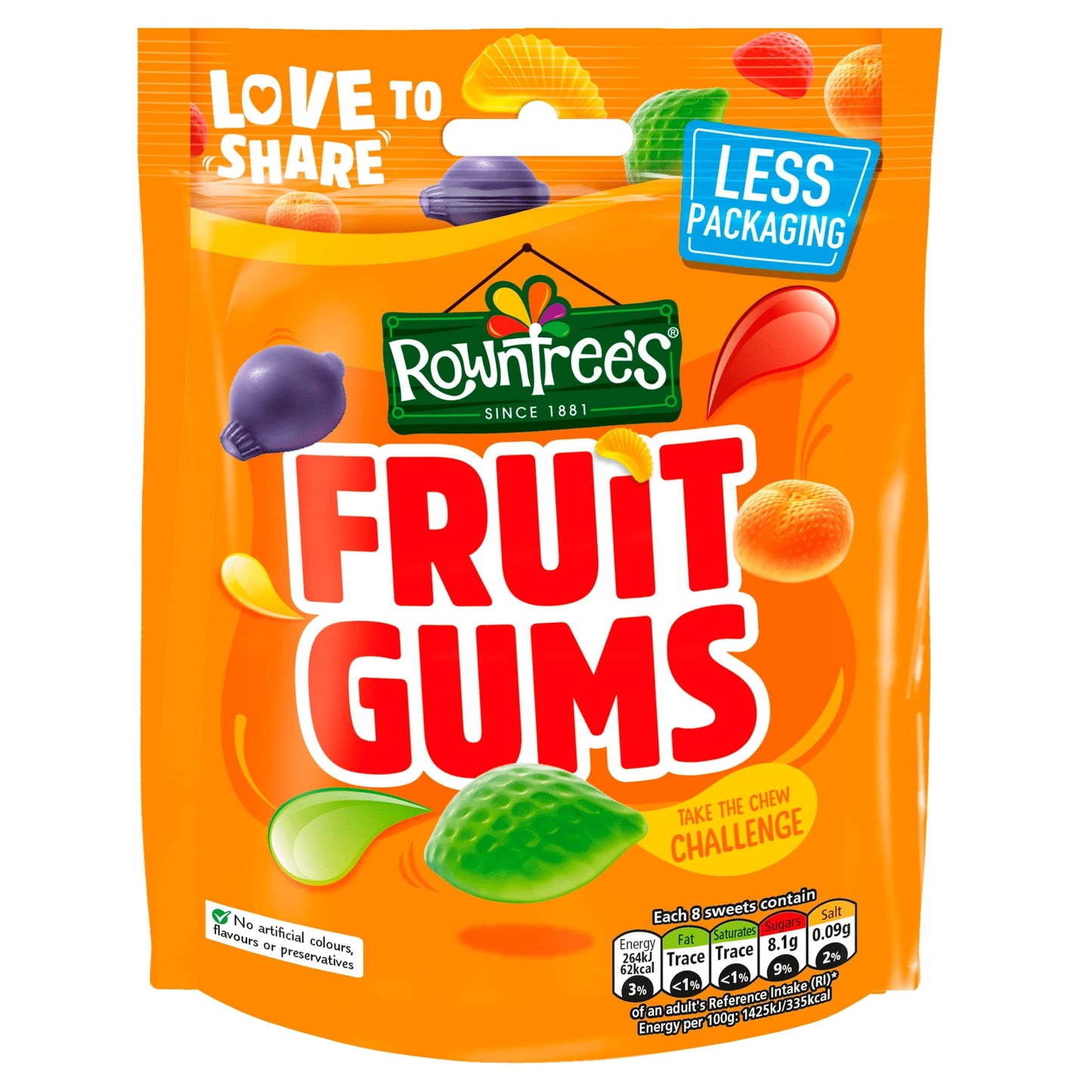 Product image of Rowntree's Fruit Gums Sweets Sharing Pouch 5.29 oz 5.29 oz