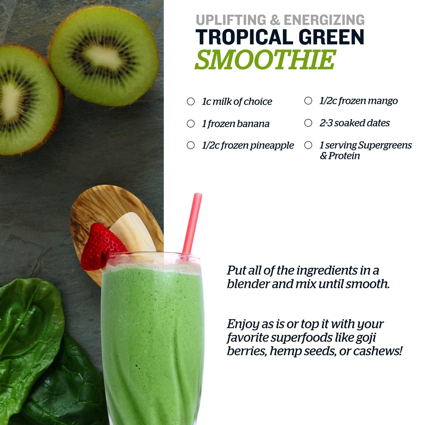 Product image of Sunfood Organic Supergreens and Protein Plant Based Vegan Protein Greens Superfood Powder Chlorella and