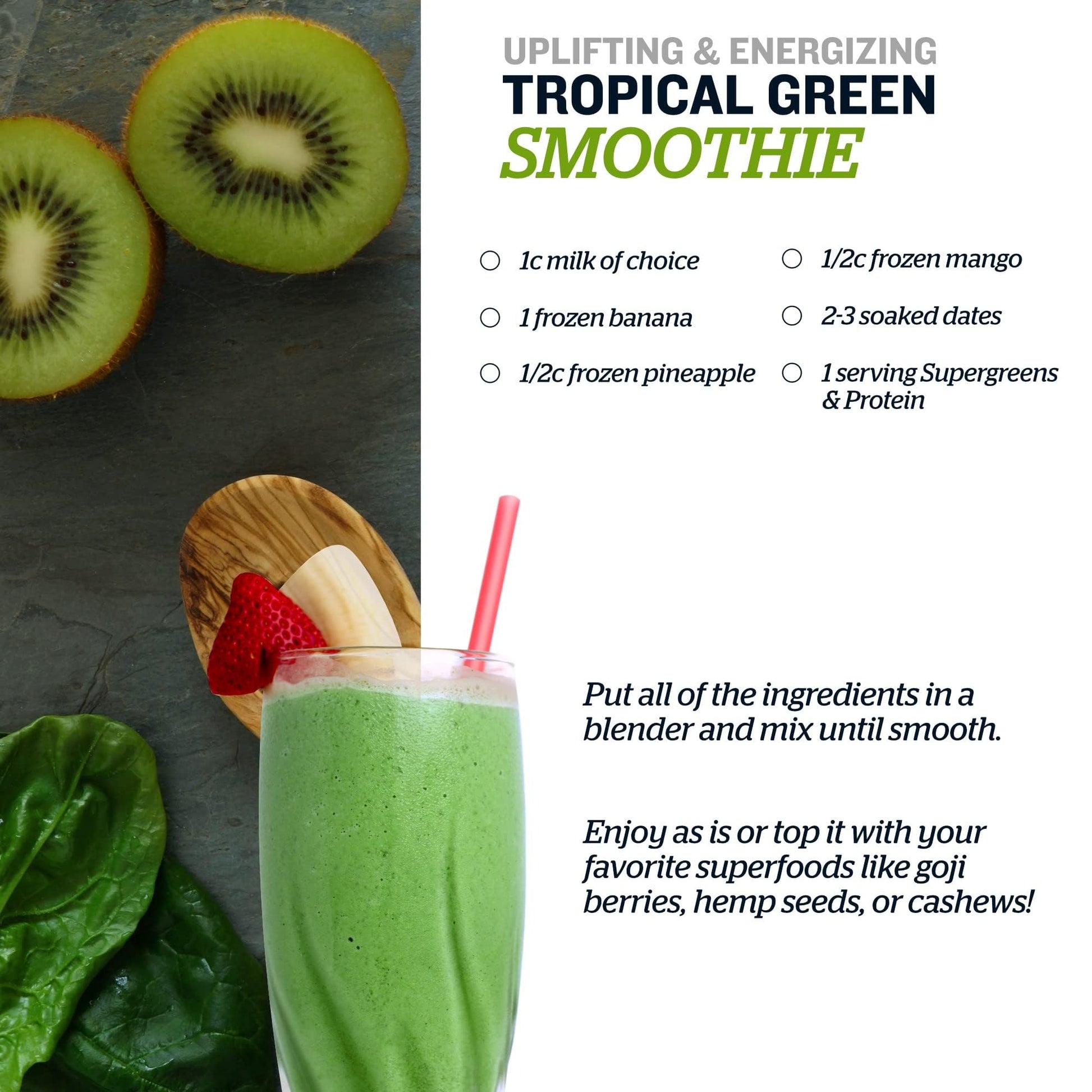 Product image of Sunfood Organic Supergreens and Protein Plant Based Vegan Protein Greens Superfood Powder Chlorella and
