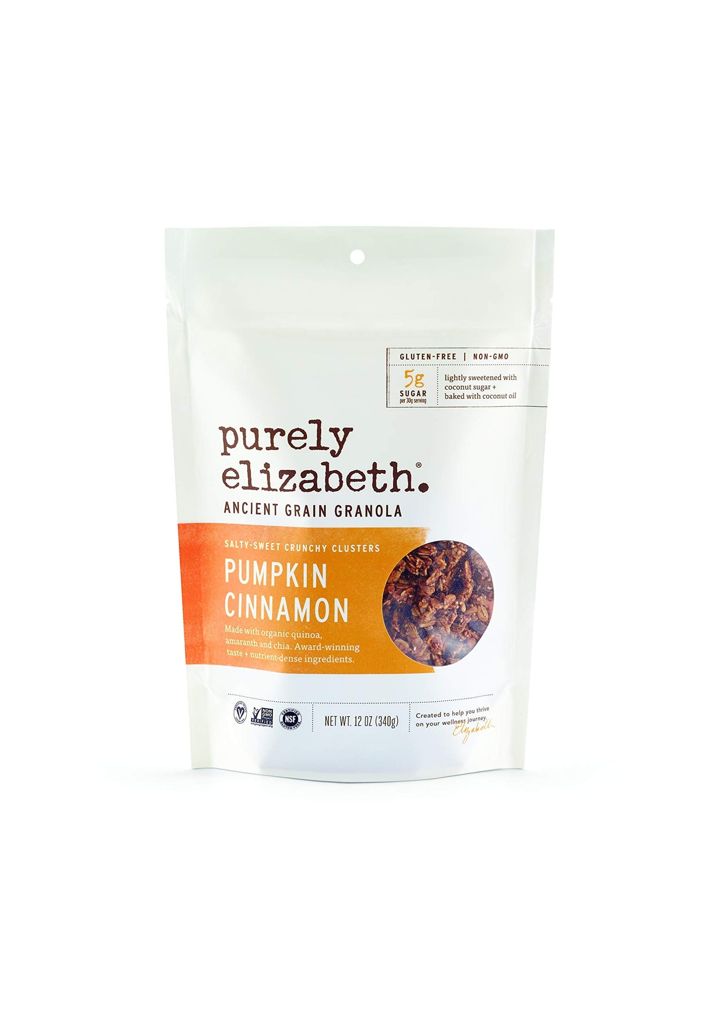 Product image of purely elizabeth. Ancient Grain Granola Gluten-Free Vegan Non-GMO Certified Organic Pumpkin Cinnamon Baked