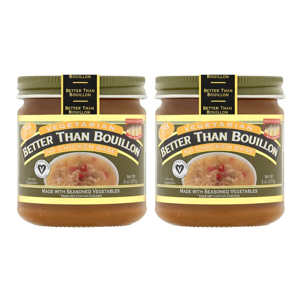 Product image of Better Than Bouillon Vegetarian No Chicken Base Made Seasoned Vegetables Certified Vegan Makes 9.5 Quarts of