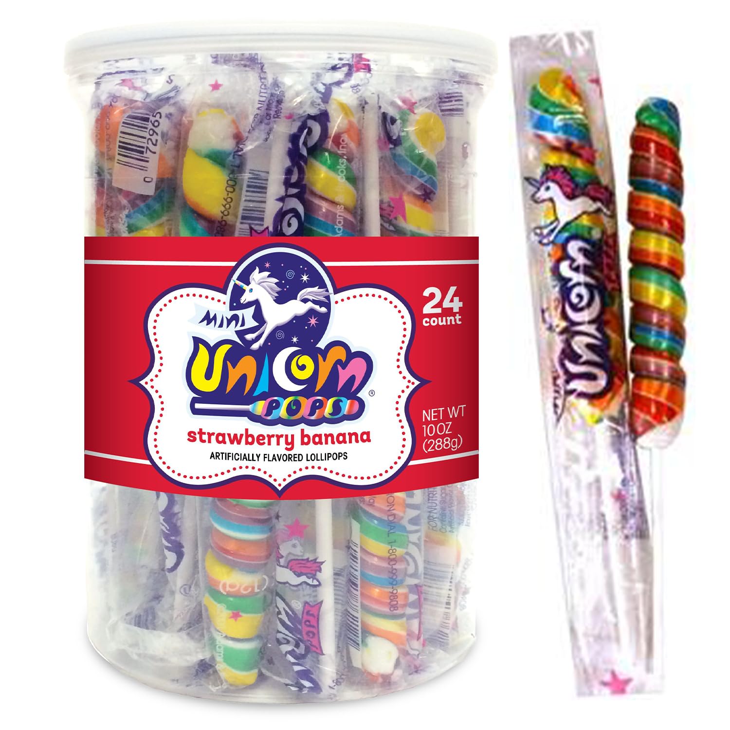 Product image of Adams and Brooks Mini Unicorn Pops Candy 24 ct Tub 24 Count