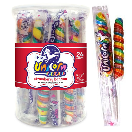 Product image of Adams and Brooks Mini Unicorn Pops Candy 24 ct Tub 24 Count