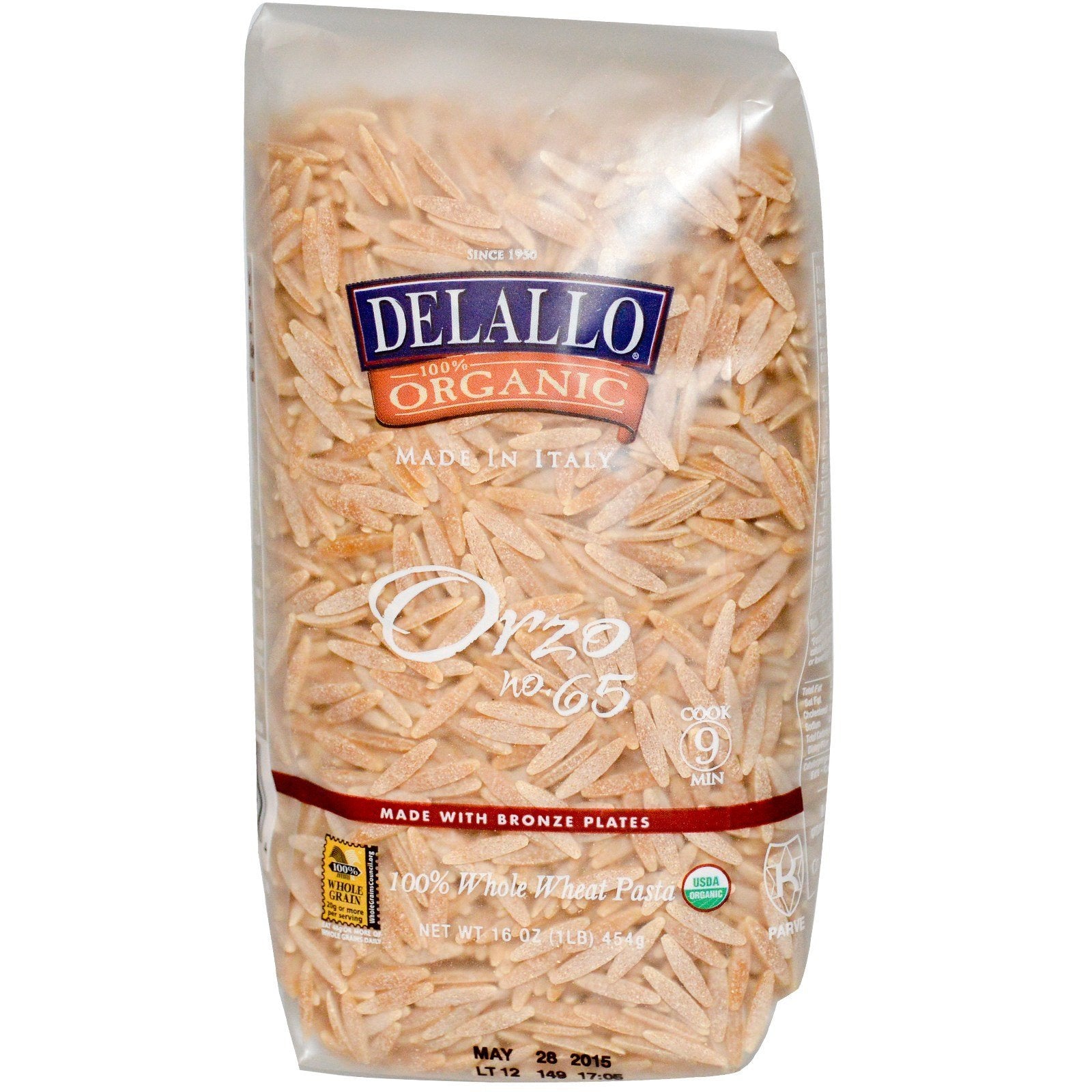 Product image of DeLallo Organic Whole Wheat Orzo Pasta No. 65 16 oz 16 oz Pack of 1
