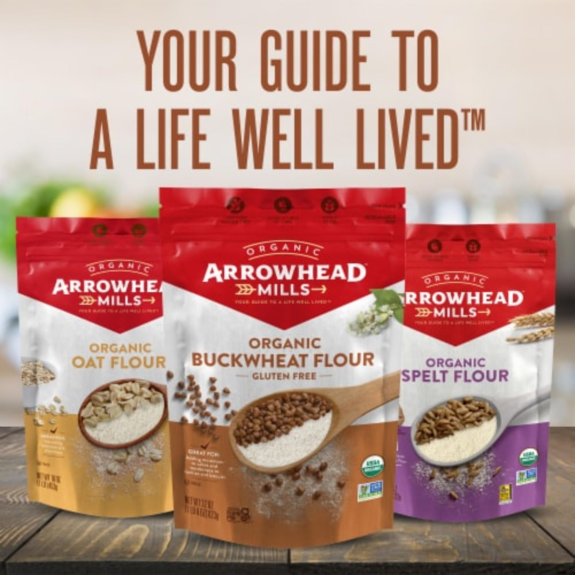 Product image of Arrowhead Mills Organic Buckwheat Flour Gluten Free 22 oz 22 oz Pack of 6