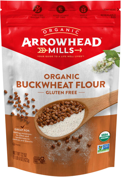 Product image of Arrowhead Mills Organic Buckwheat Flour Gluten Free 22 oz 22 oz Pack of 6