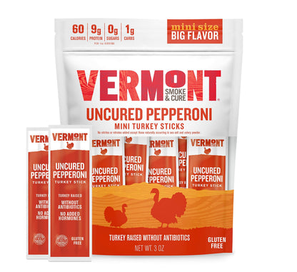 Product image of Vermont Smoke and Cure Turkey Mini Jerky Sticks Meat Sticks Pack Keto High Protein Low Sugar Gluten Free