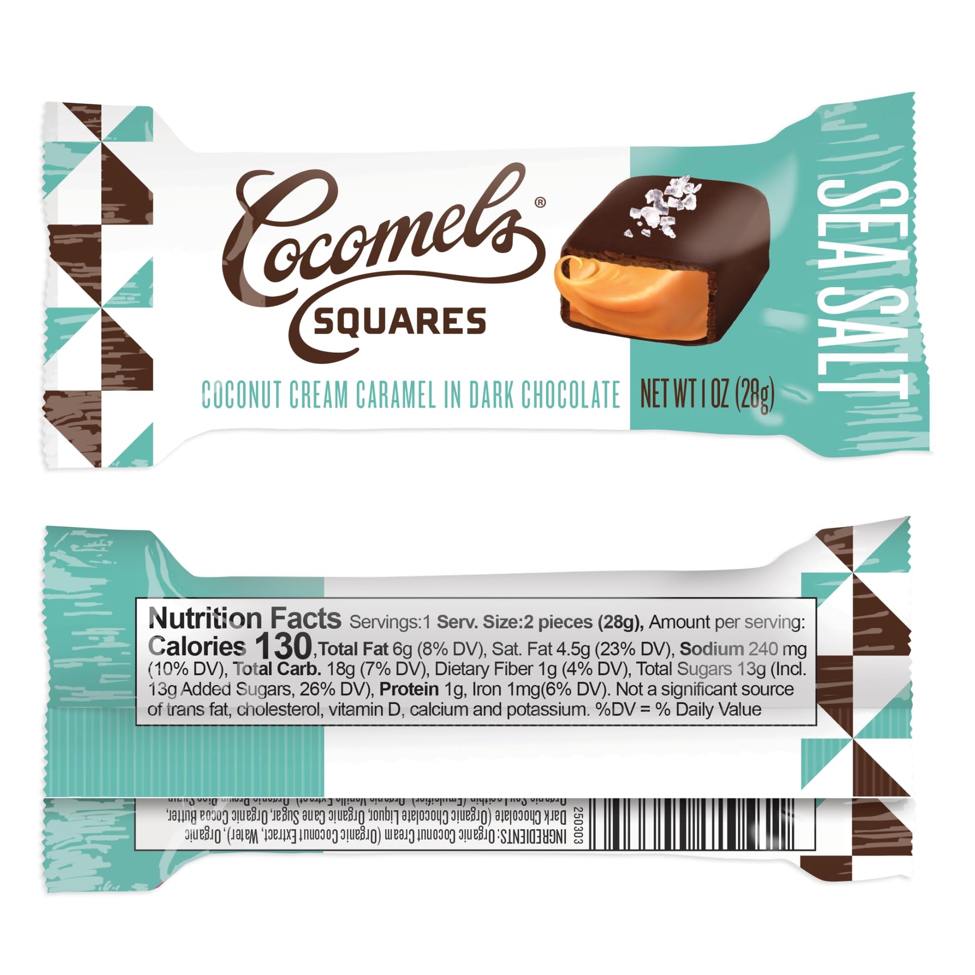 Product image of Cocomels Chocolate-covered Coconut Milk Caramels Sea Salt Organic Dairy-Free 1 oz 1 oz Pack of 15