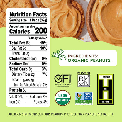 Product image of Once Again Organic Peanut Butter Packets Vegan Non-GMO Gluten Free Packs Single Serve Squeeze Packs for
