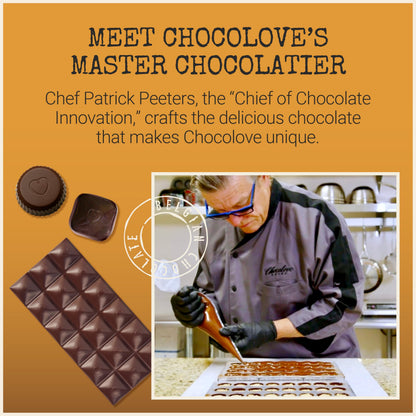 Product image of Chocolove Salted Caramel Chocolate Bars 55% Cocoa Premium Belgian Chocolate Non-GMO Gluten-Free Bar 3.2 oz