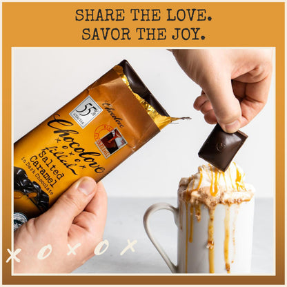 Product image of Chocolove Salted Caramel Chocolate Bars 55% Cocoa Premium Belgian Chocolate Non-GMO Gluten-Free Bar 3.2 oz