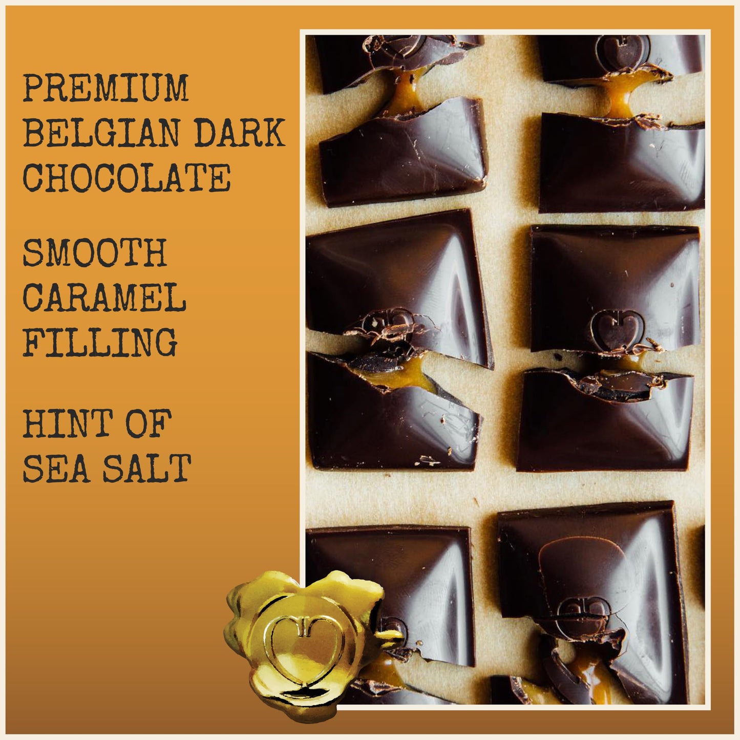 Product image of Chocolove Salted Caramel Chocolate Bars 55% Cocoa Premium Belgian Chocolate Non-GMO Gluten-Free Bar 3.2 oz