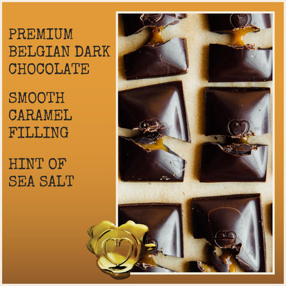 Product image of Chocolove Salted Caramel Chocolate Bars 55% Cocoa Premium Belgian Chocolate Non-GMO Gluten-Free Bar 3.2 oz