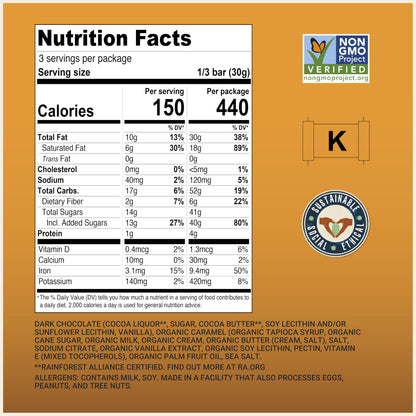 Product image of Chocolove Salted Caramel Chocolate Bars 55% Cocoa Premium Belgian Chocolate Non-GMO Gluten-Free Bar 3.2 oz
