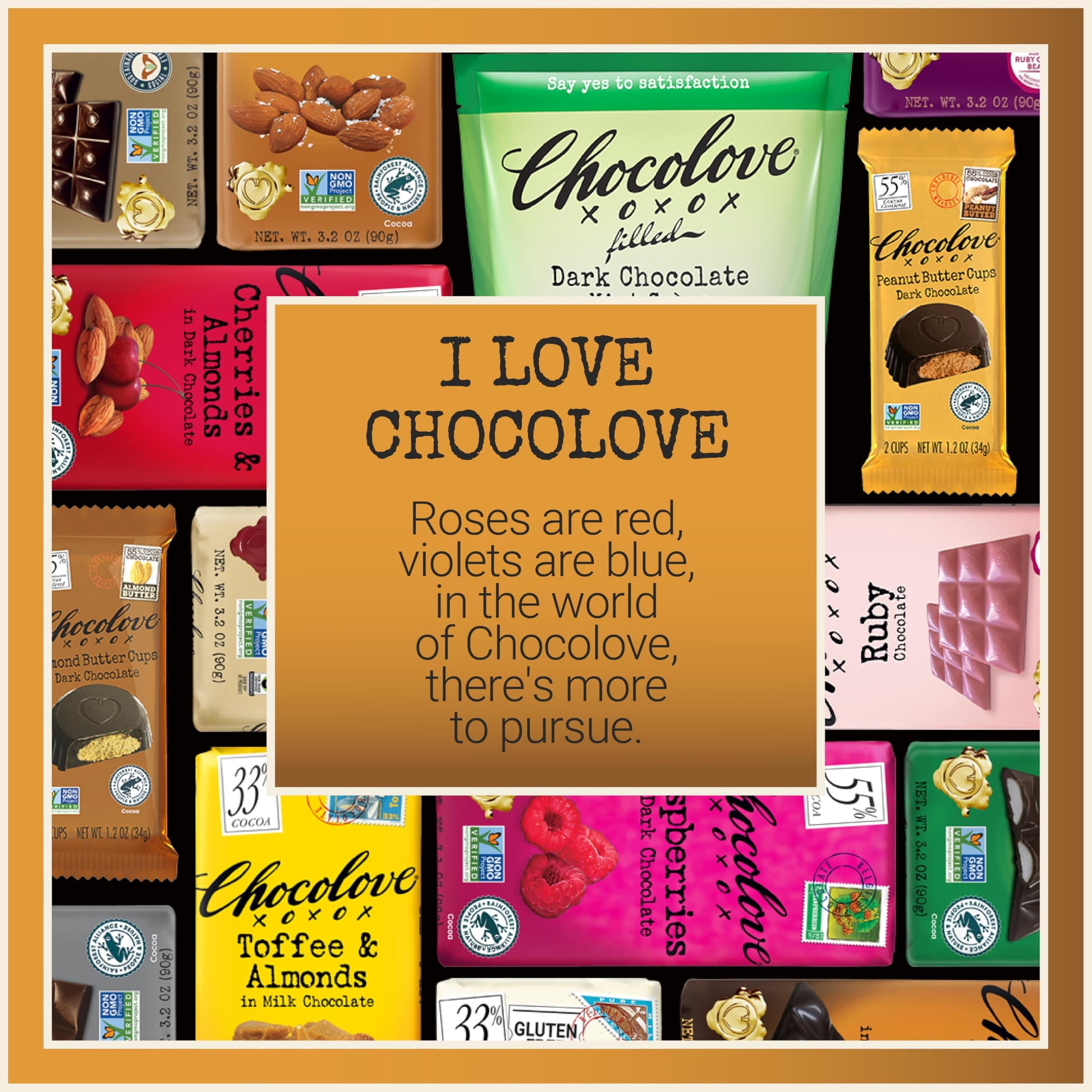 Product image of Chocolove Salted Caramel Chocolate Bars 55% Cocoa Premium Belgian Chocolate Non-GMO Gluten-Free Bar 3.2 oz
