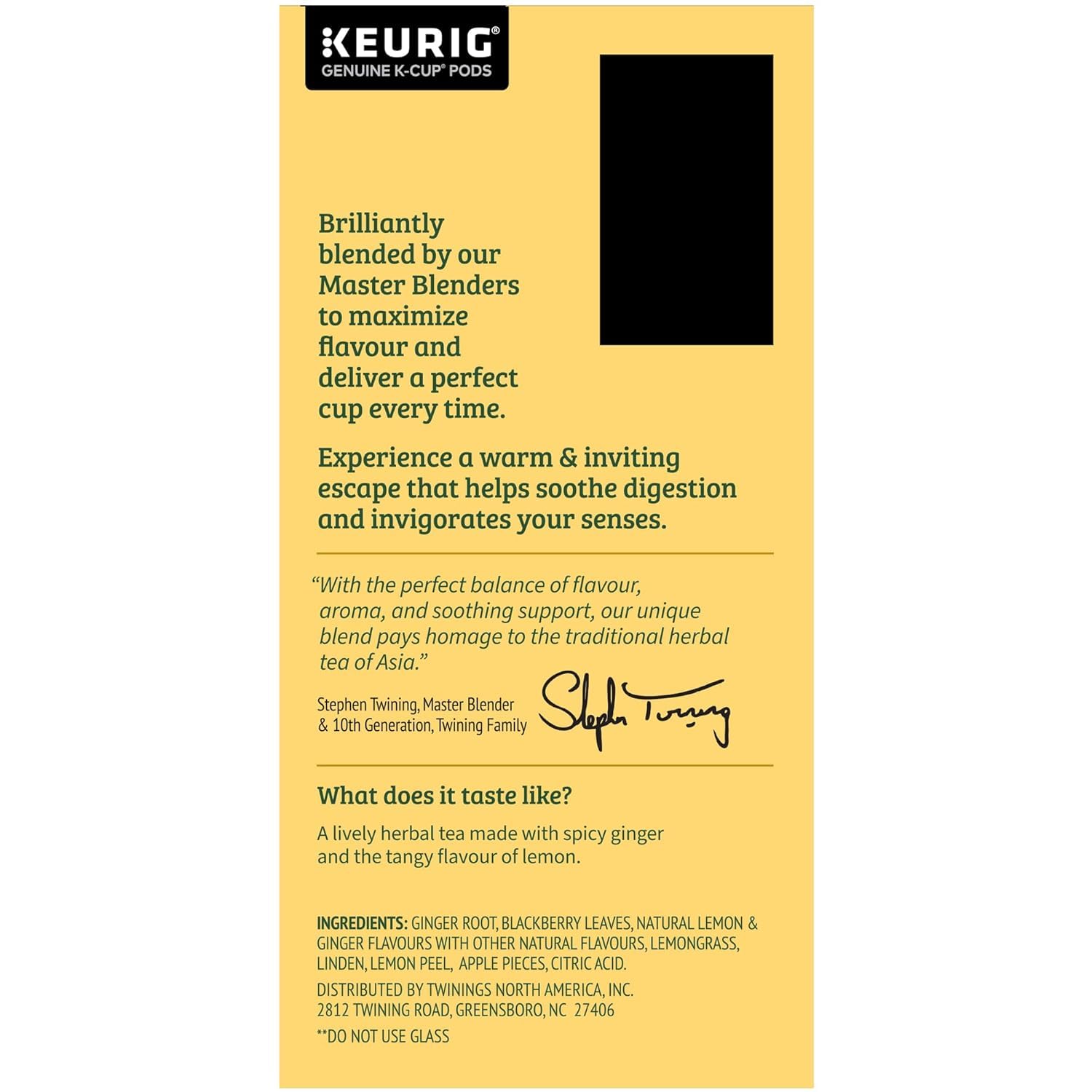 Product image of Twinings Lemon and Ginger Herbal Tea K-Cup Pods for Keurig 24 ct Naturally Caffeine-Free Enjoy Hot or Iced
