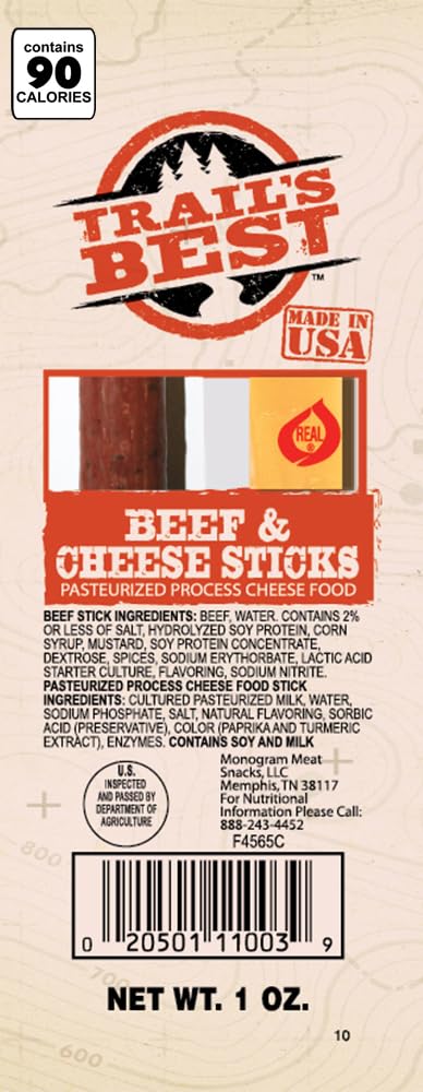 Product image of Trail's Best Beef and Cheese Jerky Packs Each 1 oz 1 oz Pack of 20