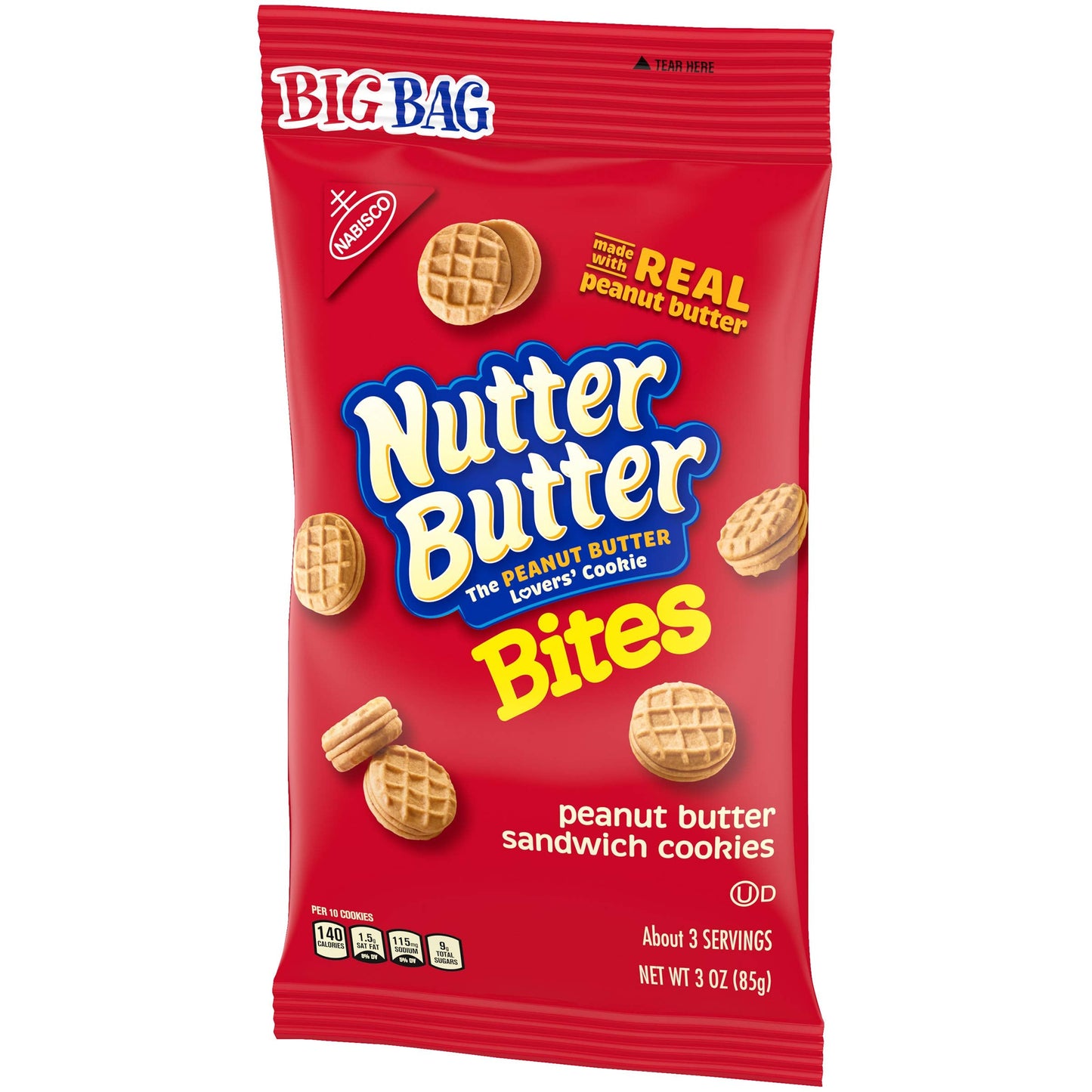 Product image of Nutter Butter Bites Peanut Butter Sandwich Cookies Big Bag 3 oz 3 oz