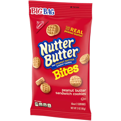 Product image of Nutter Butter Bites Peanut Butter Sandwich Cookies Big Bag 3 oz 3 oz