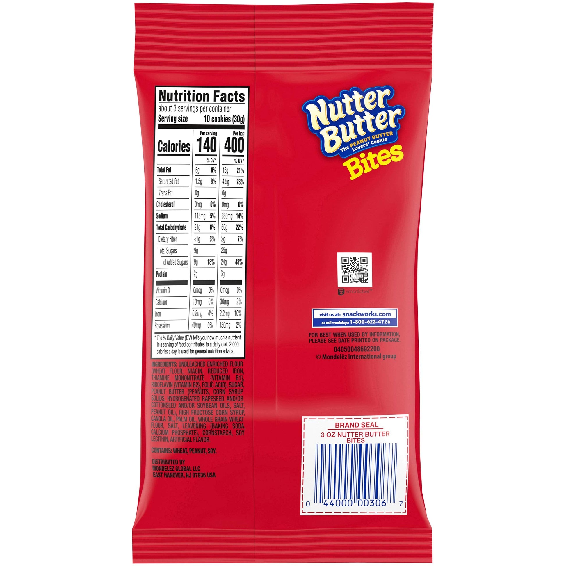 Product image of Nutter Butter Bites Peanut Butter Sandwich Cookies Big Bag 3 oz 3 oz