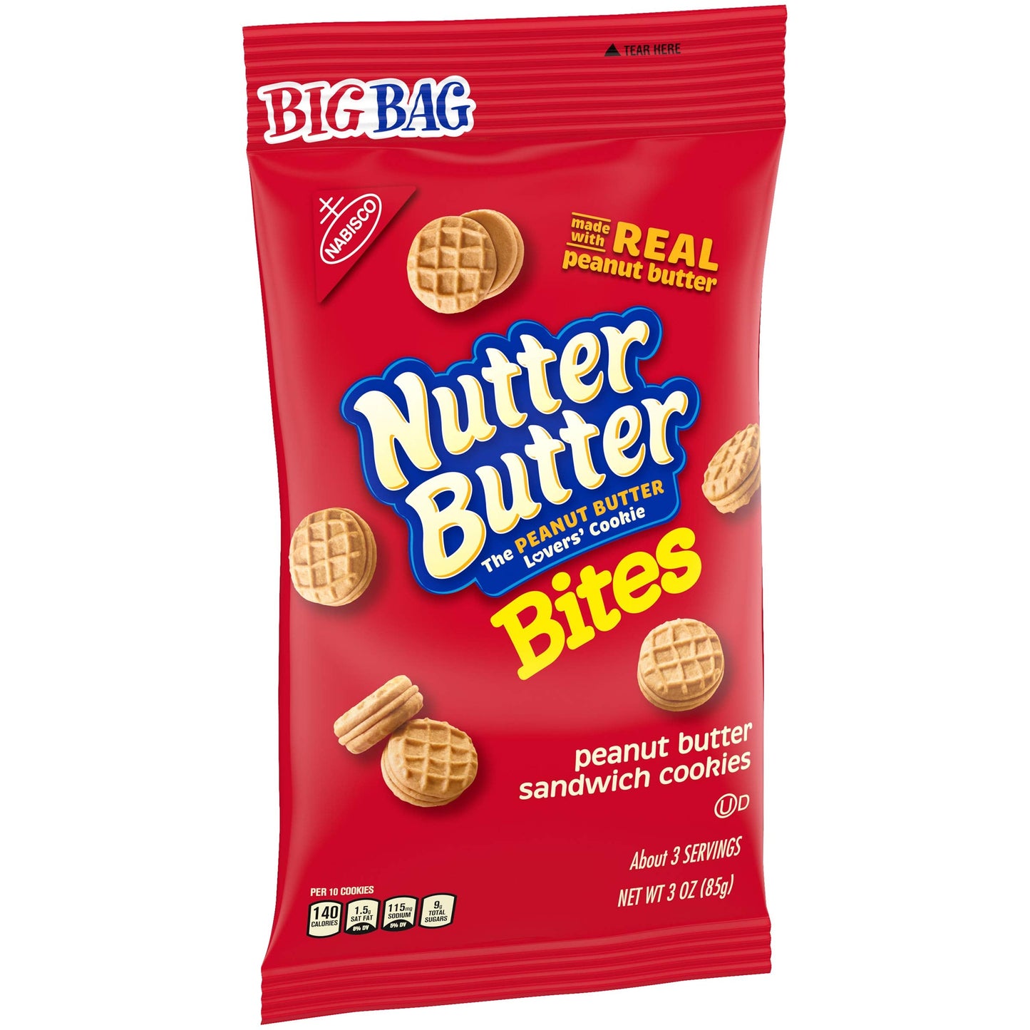 Product image of Nutter Butter Bites Peanut Butter Sandwich Cookies Big Bag 3 oz 3 oz