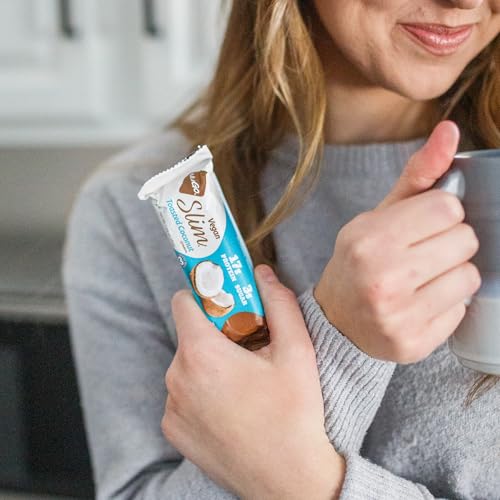 Product image of NuGo Slim Dark Chocolate Toasted Coconut Protein Bar Vegan Keto Friendly Gluten Free Protein 3g Sugar 7g