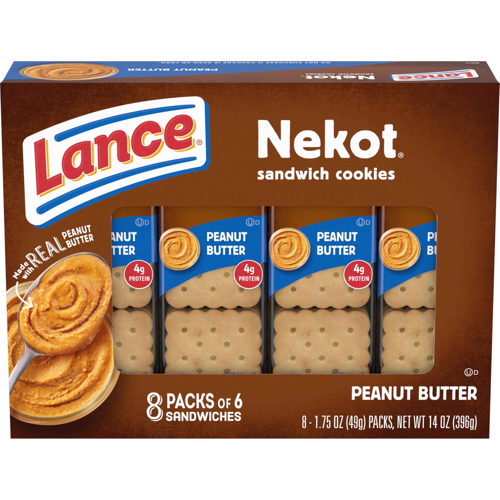 Product image of Lance Nekot Peanut Butter Sandwich Cookies 6 Sandwiches 1.75 Each Pack of 8