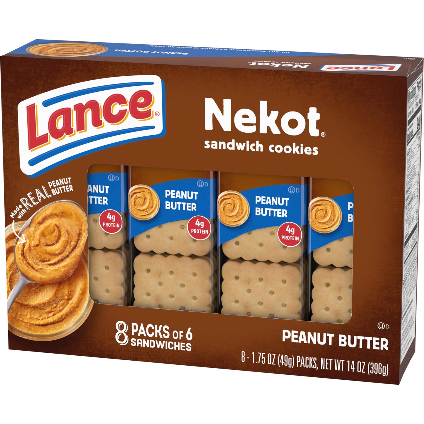 Product image of Lance Nekot Peanut Butter Sandwich Cookies 6 Sandwiches 1.75 Each Pack of 8