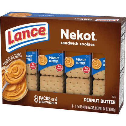 Product image of Lance Nekot Peanut Butter Sandwich Cookies 6 Sandwiches 1.75 Each Pack of 8