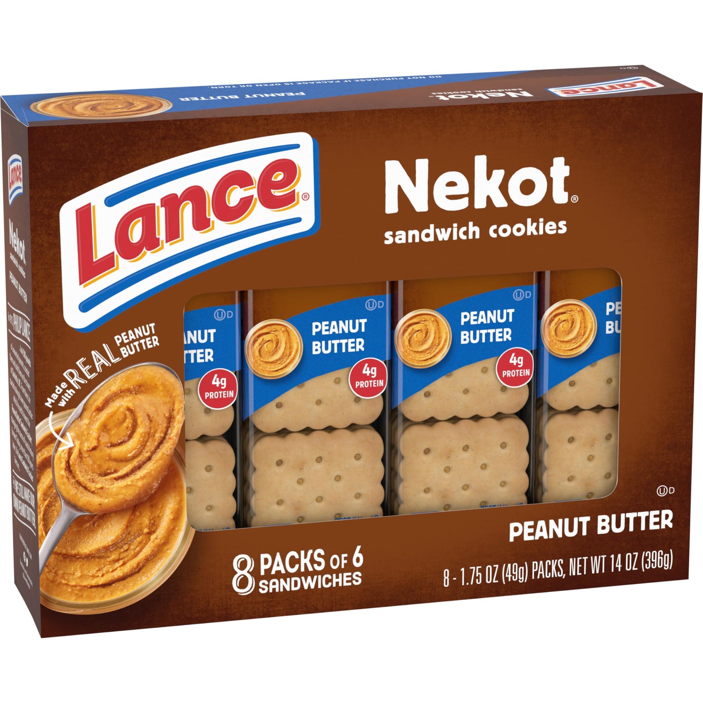 Product image of Lance Nekot Peanut Butter Sandwich Cookies 6 Sandwiches 1.75 Each Pack of 8