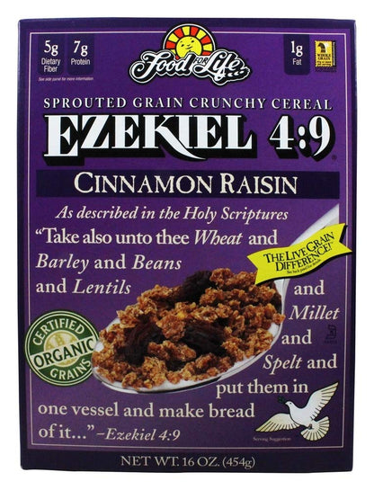 Product image of Food For Life Organic Ezekiel 4:9 Sprouted Whole Grain Cereal Cinnamon Raisin 16 oz 16 oz Pack of 6