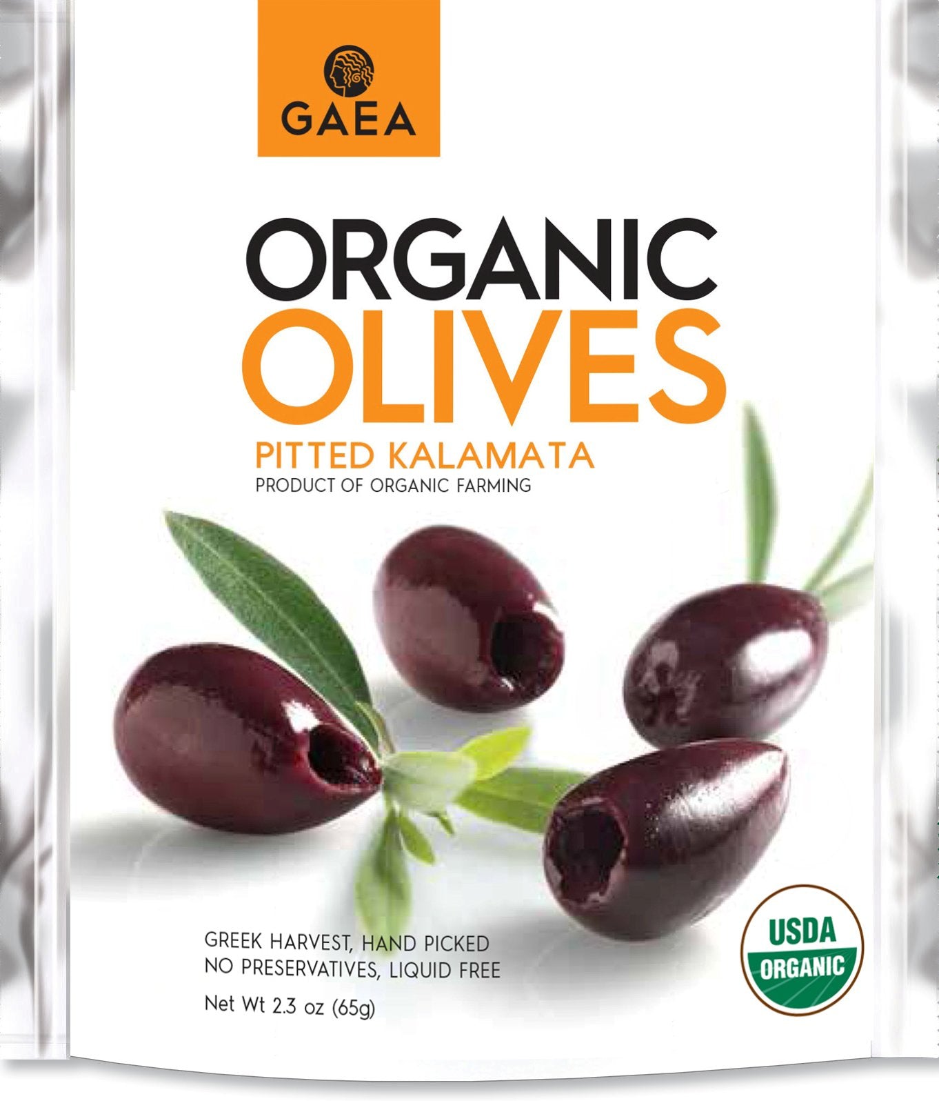 Product image of Gaea Organic Snack Pack Pitted Kalamata Olives Sea Salt and Vinegar 2.3 oz 2.3 oz Pack of 8
