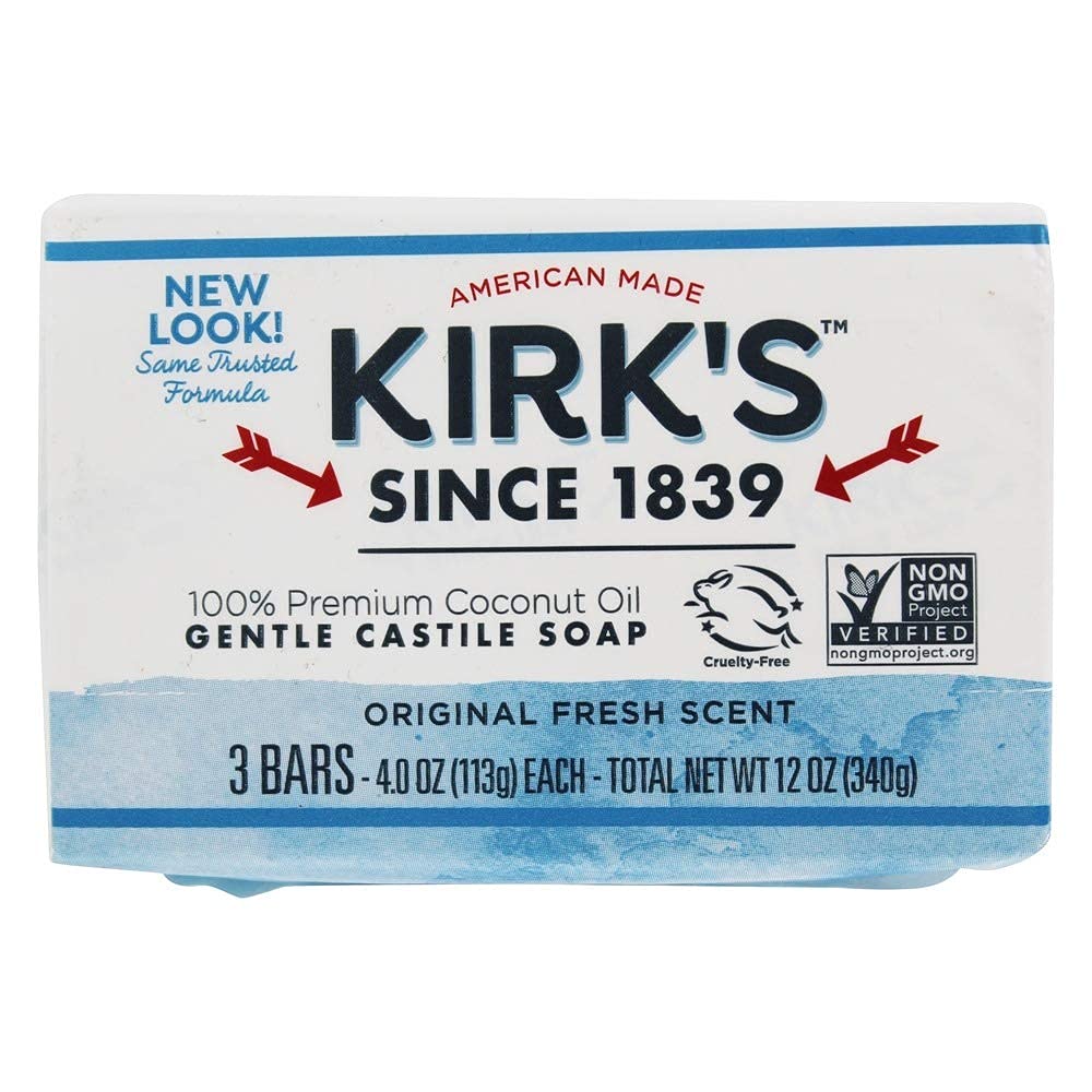 Product image of Kirk's Original Coco Castile Soap Skin Cleaning Agent 3 Bars 4 oz 4 oz Pack of 2