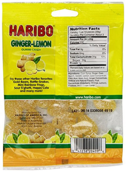 Product image of Haribo Gummy Candy Ginger Lemon 4 oz 4 oz