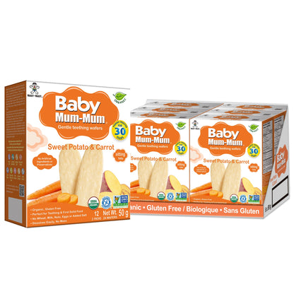 Product image of Hot-Kid Baby Mum-Mum Rice Rusks Organic Sweet Potato and Carrot 24 Pieces Pack of 6