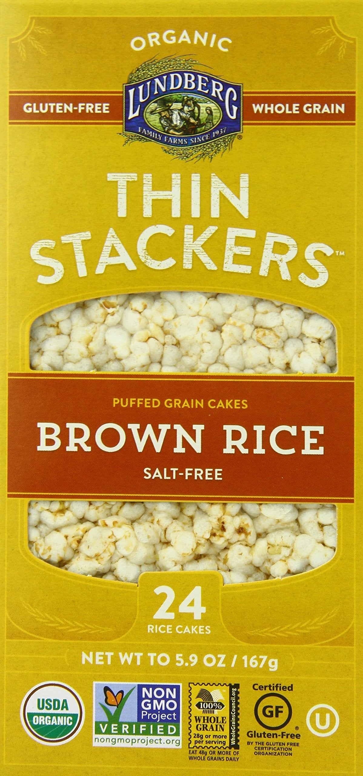 Product image of Lundberg Family Farms Thin Stackers Brown Rice Salt Free 5.9 oz 5.9 oz