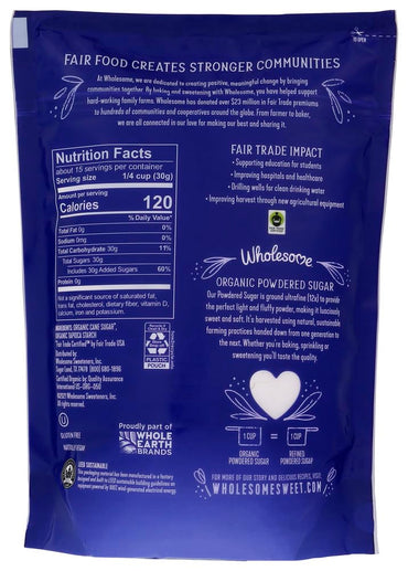 Product image of Wholesome Organic Powdered Confectioners Sugar 1 lb Pack of 2