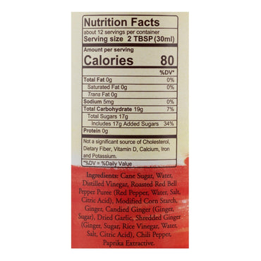 Product image of Ginger Sweet Chili Sauce Organic Sweet and Spicy Made Ginger Chili and Red Pepper 12.7 oz 12.7 oz