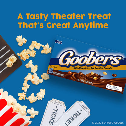 Product image of Goobers Roasted Peanuts and Milk Chocolate Movie Theater Candy Box Bulk 3.5 oz 3.5 oz Pack of 15